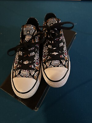 #ad Converse All Star Day of the Dead Sugar Skull Sneakers Women’s 8.5 Men’s 6.5 $59.99