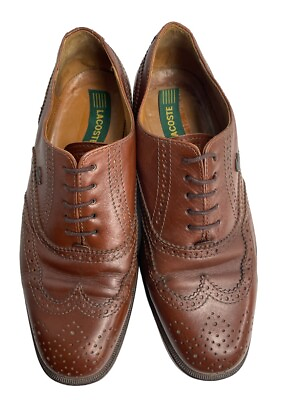 #ad Lacoste Italy Made Brown Leather Lace Up Oxford Dress Shoes Mens 9 $22.98
