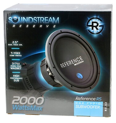 #ad Soundstream Reserve R5.122 2000 Watts 12quot; Dual 2 Ohm DVC Car Audio Subwoofer $92.22