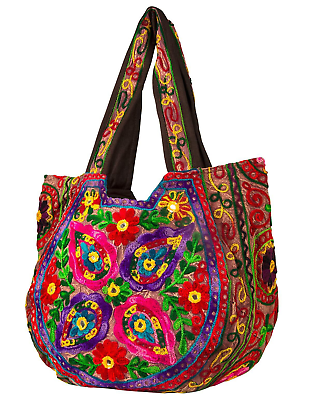 #ad Tribeazure Brown Handmade Floral Shoulder Bag Women Fashion Handbag Tote Casual $42.65