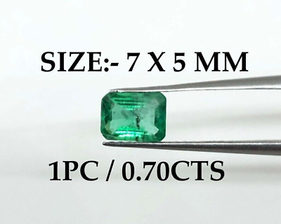 #ad 0.7 Ct Top Quality Octagon Shape Luster Emerald For Making Beautiful Jewelry5222 $49.00