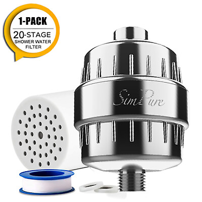 #ad 20 Stage Shower Head Filter Hard Water Shower Water Filter Replaceable Cartridge $14.99