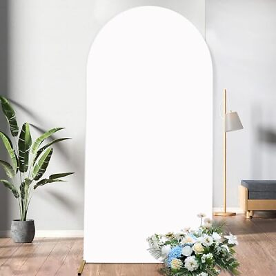 #ad White Arch Backdrop Cover Wedding White Spandex Fitted Round Top Arched Backd... $20.40