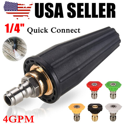#ad 4.0GPM High Pressure Washer Rotating Turbo Nozzle Spray Tip 3600PSI 1 4quot; Quick $8.18