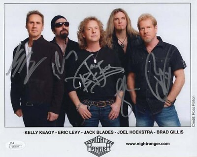 #ad NIGHT RANGER AUTOGRAPHED 8x10 COLOR PHOTO SIGNED BY WHOLE BAND reprint $19.95