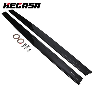 #ad HECASA Gloss Black Side Skirts Extension Rocker Panel For 15 20 BMW F82 F83 M4 $71.66