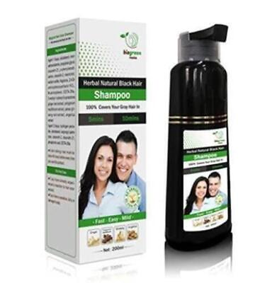 #ad Herbal Black Hair Shampoo 200 Ml Gray Coverage Softness Shine Natural Booster $26.81