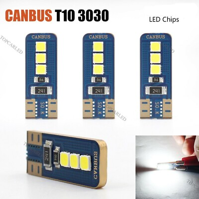#ad 4x T10 LED 6SMD Error Free Canbus White W5W Car Wedge Side Light Dome Map Bulb $6.29