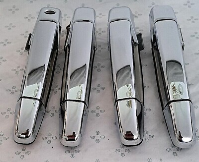 #ad GM Chevy Yukon 2007 2013 Door Handles Silver Underneath With Chrome Covers OEM $49.95