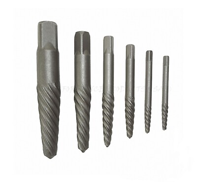 #ad 6 PC SCREW EXTRACTOR KIT SET BROKEN BOLT DRILL REMOVAL TOOL EASY E Z OUTS STUD $14.99
