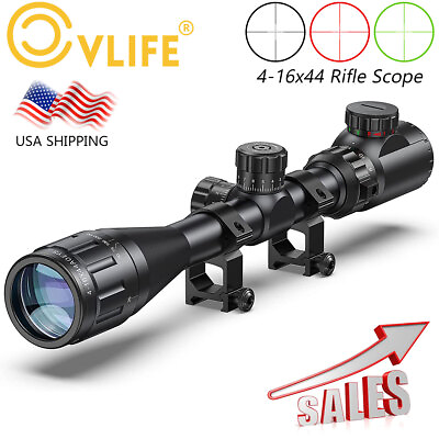 #ad 4 16x44 AOE Rifle Scope Hunting Red amp; Green Illuminated Reticle Optics Gun Scope $46.99