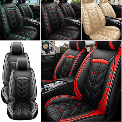 #ad Full Set 5 Seats Front Rear Car Seat Covers Deluxe Leather CushionFor Toyota $21.99