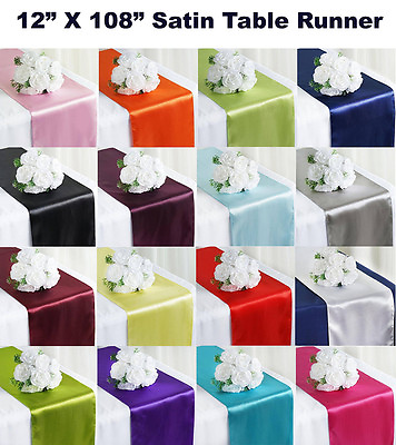 #ad Pack of 10 20 30 Satin Table Runner Wedding Party Decoration 12quot;x108quot; FREE SHIP $19.99