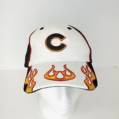 #ad Cubs Baseball Ball Cap Child Youth Size Flames New Era Adjustable Hat White $16.99