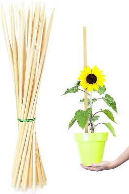 #ad 25 Pack 20 Inch Bamboo Plant Stakes Plant Sticks Support Floral Plant Support $9.95