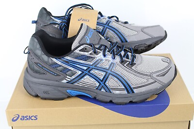 #ad Asics Men#x27;s Gel Venture 6 Running Shoes Size 11 Aluminum Black Blue T7G1N 9690 $49.49