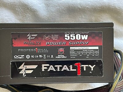 OCZ Fatal1ty 550W ATX Power Supply Modular 80 Fatality OCZ FTY550W Used EXC $45.00