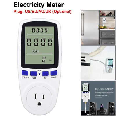 Digital Power Meter Monitor Analyzer Electricity Saving Energy Watt Amp Volt Kwh $17.90