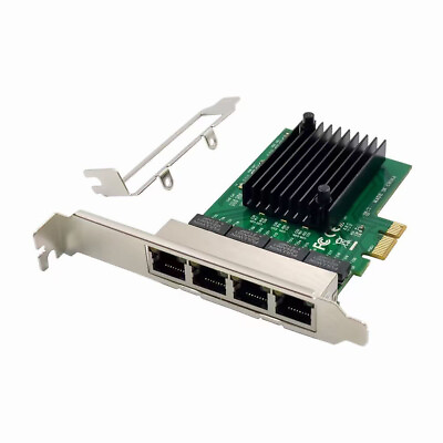 4 Port Gigabit Ethernet PCI e PCIe x1 Network Adapter Card NIC Realtek Chipset $48.90