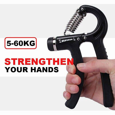 #ad 5 60KG Hand Grip Strength Trainer Gripper Adjustable Home Gym Exerciser Black $7.99