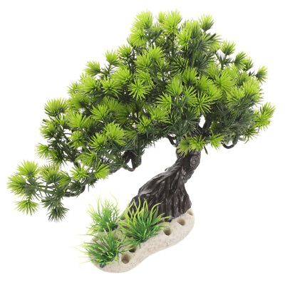 #ad Artificial Bonsai Pine Tree Aquarium Plants Underwater Decor $17.09