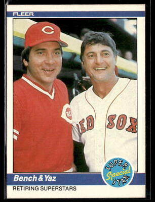 #ad 1984 Fleer #640 Johnny Bench Carl Yastrzemski Reds Baseball Card 0103C $2.00