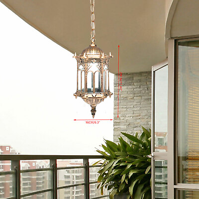 #ad Retro Outdoor Pendant Light Vintage Lantern Yard Hanging Lamp Fixture Waterproof $35.70