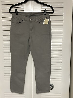 #ad NWT Michael Kors Womens Cropped Lt Gray Stone Grey Cotton Stretch Jeans 2 $30.00