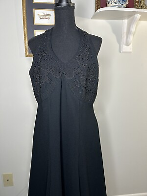 #ad Carole Little Dresses Women 14 Black Halter Sleeveless Prom Cocktail Party Dress $29.99
