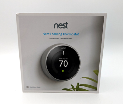 #ad Google Nest Smart Learning Thermostat ST3007ES WiFi 3rd Gen Stainless Steel $90.00