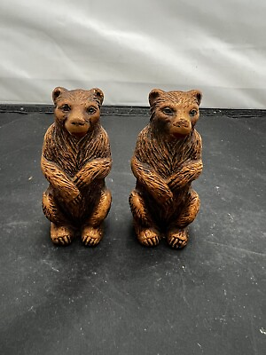 #ad Vintage Brown Bear Salt amp; Pepper Shakers by MPI 3.25quot; Tall Hand Painted $10.00