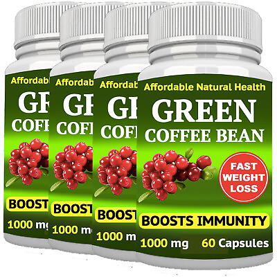 #ad Pure Green Coffee Bean Extract QUICK WEIGHT LOSS 1000 mg 240 Diet Capsules $31.99