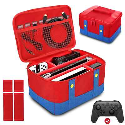 #ad Carrying Storage Case for Nintendo Switch OLED Model Portable Travel Bag RedBlue $13.98