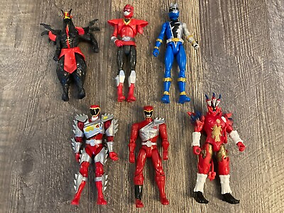 #ad Lot of 5 Power Rangers Action Figures Dino Super Charge Doomwing Singe Red Blue $24.93