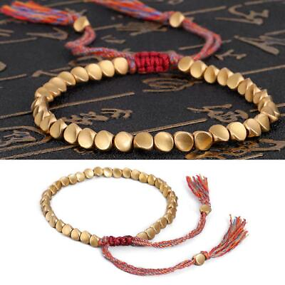 #ad Handmade Tibetan Buddhist Braided Copper Beads Lucky Rope Bracelet Bangle New C $3.07