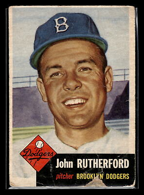 #ad 1953 Topps #137 John Rutherford Bio Black Text VG EX Brooklyn Dodgers $4.99