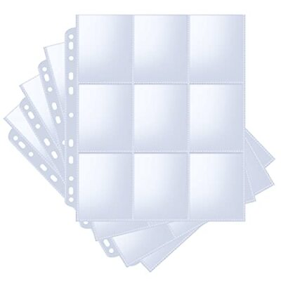 #ad 36 Pack Trading Card Sleeve Pages 9 Pocket Binder Sheets for Sports Game Cards $8.61