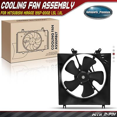 #ad Engine Cooling Fan Assembly for Mitsubishi Mirage 1997 2002 L4 1.5L 1.8L 2 Pins $37.99