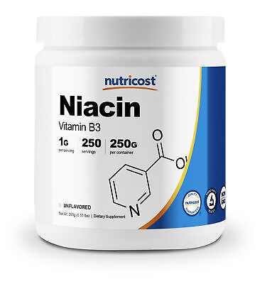 #ad Nutricost Niacin Vitamin B3 Powder 250 Grams 1G Per Serving $33.45