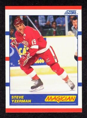#ad 1990 91 Score #339 Steve Yzerman Magician Detroit Red Wings Hockey HOF Card MINT $2.24