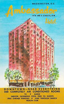 #ad Ambassador Hotel at 14 amp; K Streets NW Washington DC Color Vintage Postcard $9.99