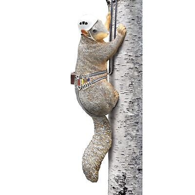#ad Outdoor Hand Painted Squirrel Tree Climber Sculpture Fun Garden Statue $26.99