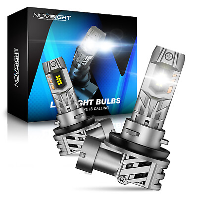 #ad NOVSIGHT Pair 90W H11 LED Headlight Bulbs Kit High Low Beam 20000LM 6500k White $26.99