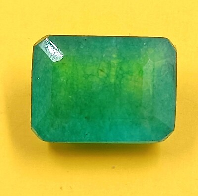 #ad #ad 12 Ct Natural Green Emerald EGL Certified Zambia Emerald Cut Loose Gemstone KKB $3.49
