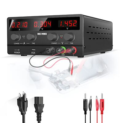 #ad NICE POWER DC Power Supply Variable: 30V 10A Adjustable Switching Regulated H... $90.49