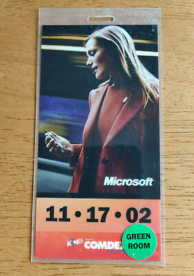 #ad Microsoft COMDEX 2002 Pass. Show Day Pass. Las Vegas. Keynote. Green Room. $17.00