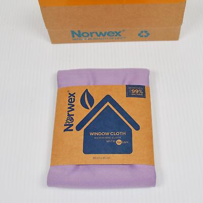 #ad Norwex Window Cloth Microfiber Purple Chemical Free 45cm X 45cm $11.99