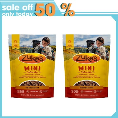 #ad 16 Ozx2pack Chicken Zuke’s Mini Naturals Soft Dog Treats for Training Soft amp; Ch $31.58