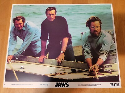 #ad Jaws lobby cards Roy Scheider Robert Shaw Richard Dreyfuss mini R set of 8 $19.99