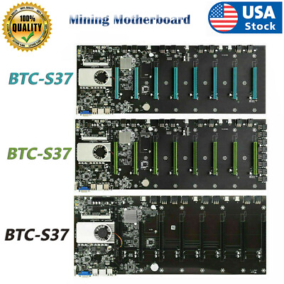 BTC 37 GPU Mining Rig Machine Motherboard With CPU support 8 GPU PCIE slots $69.00